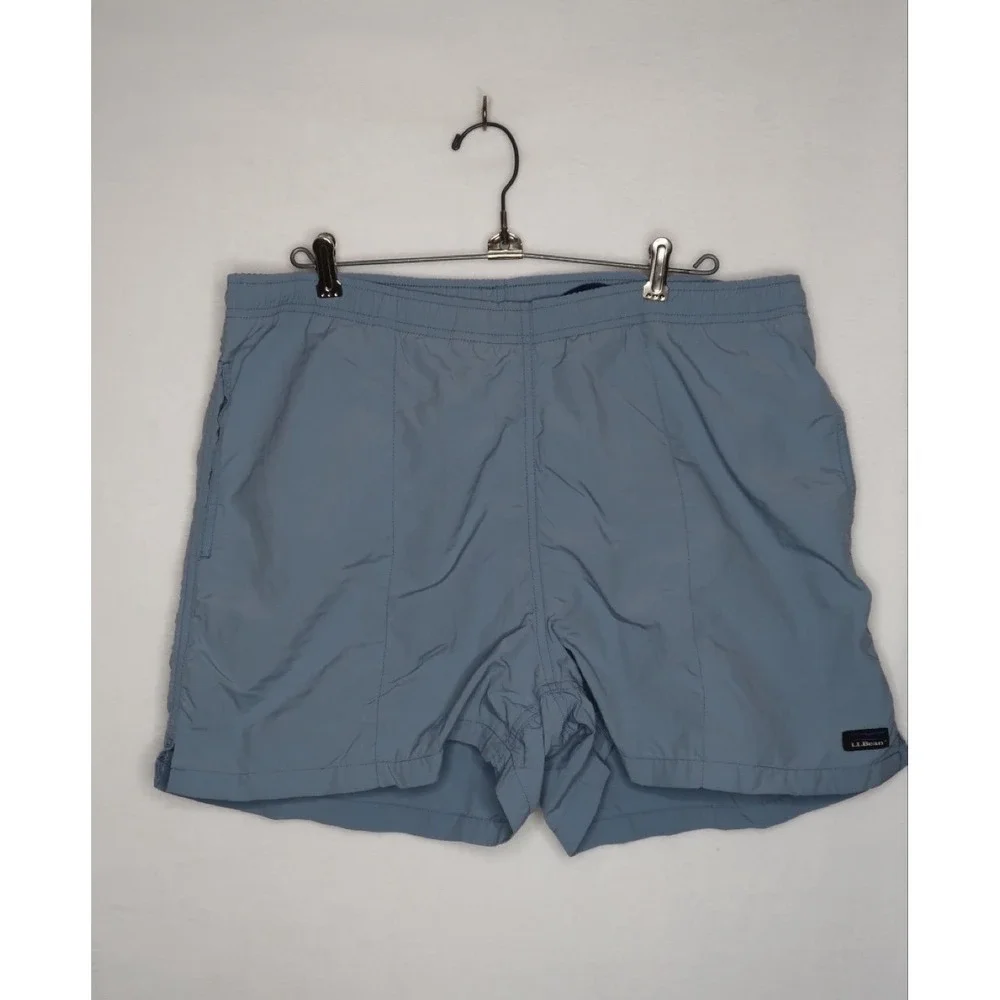 LL Bean Swim Trunks Men's Sky Blue Sz M Adjustable Outdoor Summer Beach‎ EUC